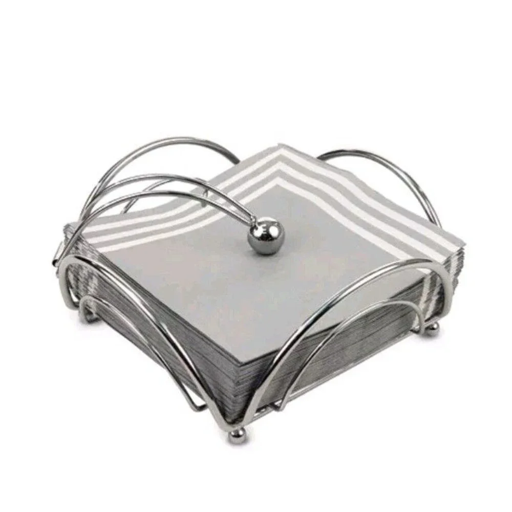 Chrome Napkin Holder  Floral Design